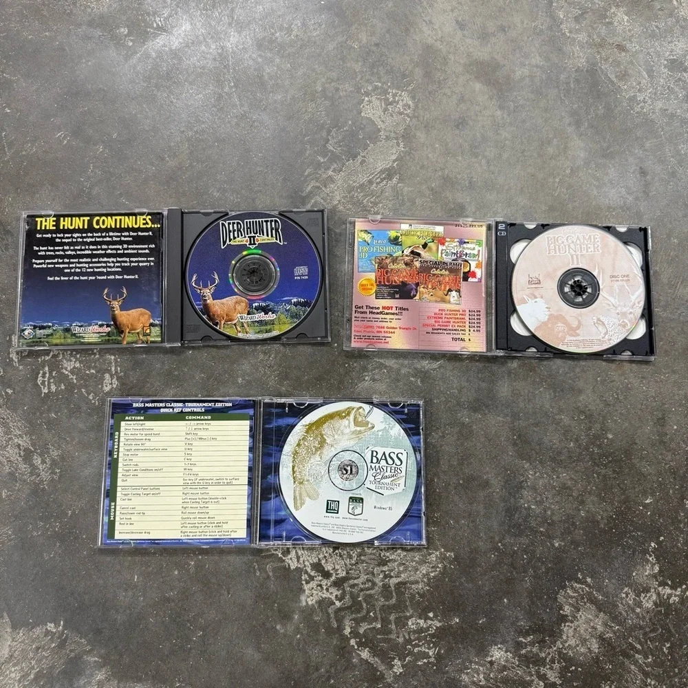 PC Hunting & Fishing Games Lot Bassmasters Cabela’s Deer Hunter